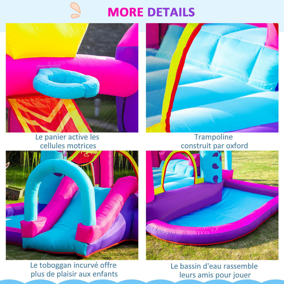 HÜPFBURG DE-18566 mit Trampolin, Rutsche & Basketballkorb Mehrfarbig - Multicolor, Kunststoff (300/270/200cm) - ComfortXL