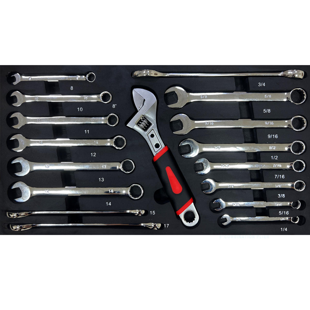 WERKZEUGKOFFER 20 Zoll Stahl, 3 Schubladen, Metallverschluss, Schwarz-Rot - Schwarz, Metall (27/35/50cm) - Novahome