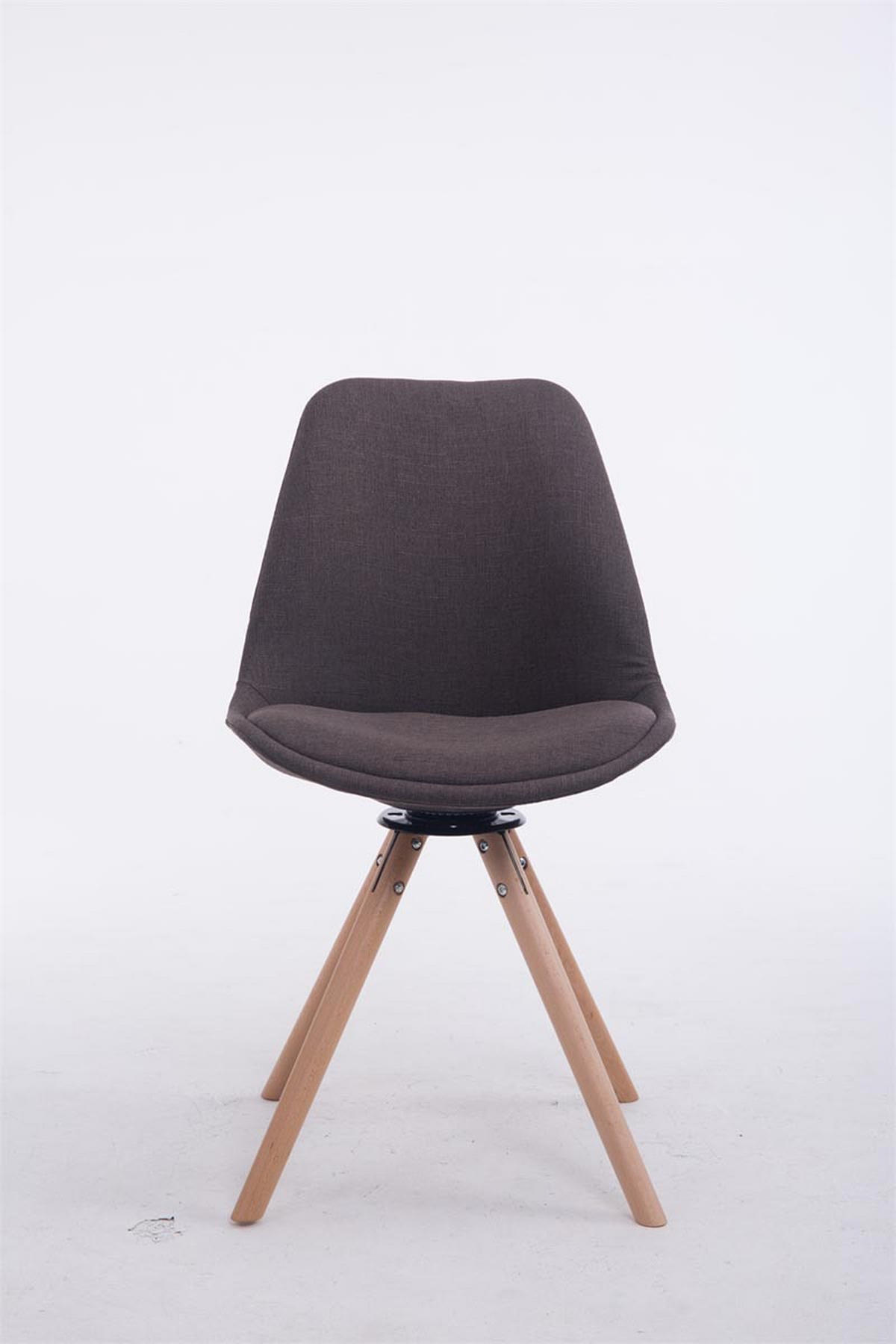 BESUCHERSTUHL Stoff dunkelgrau - Eukalyptusholzfarben/Dunkelgrau, Holz/Textil (48/84/56cm) - CLP