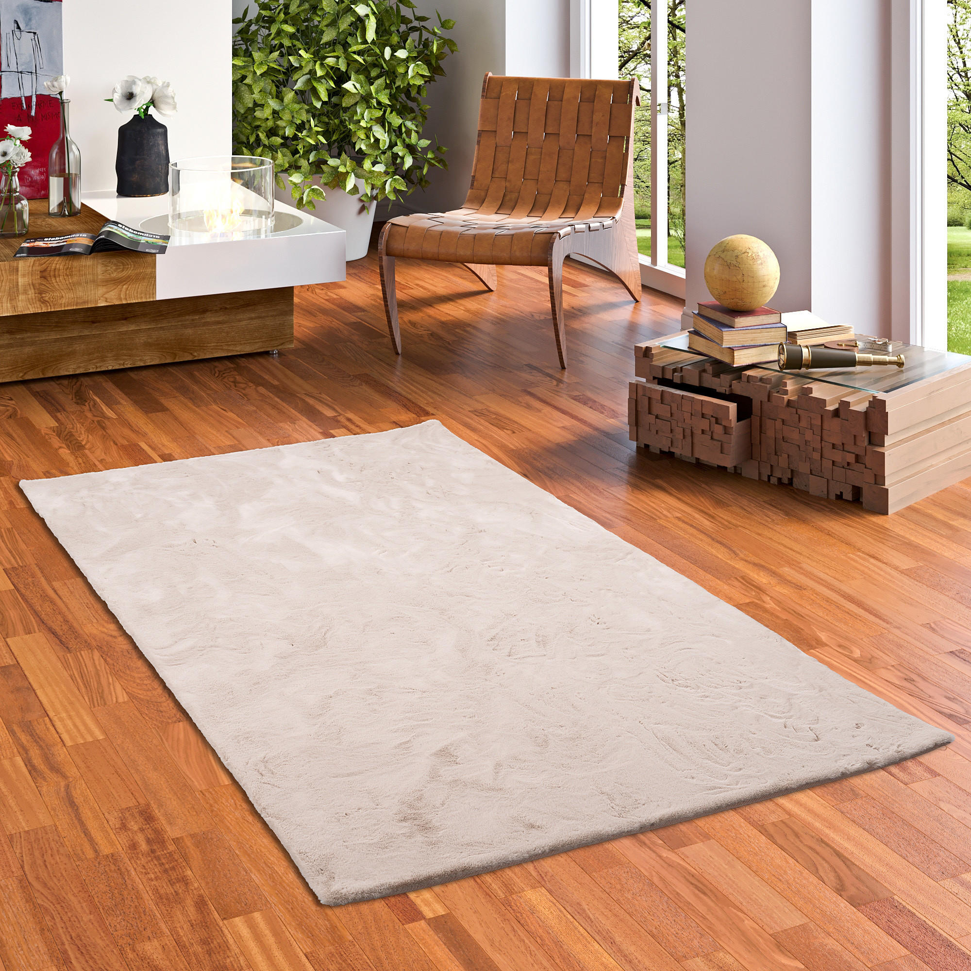 FELLTEPPICH LUXUS SUPER SOFT PLUSH - Beige, Textil (120/170cm) - Pergamon
