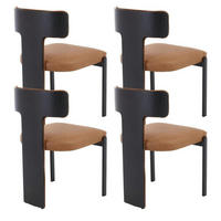 ESSZIMMERSTÜHLE 4er Set mit geschwungener Holzrückenlehne, braun - Braun, Kunststoff (50/76/51cm)