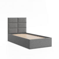 POLSTERBETT MIT KOPFTEIL 90x200 ohne Bettkasten YORK, Grau - Dunkelgrau, Textil (90/200cm) - Mebligo
