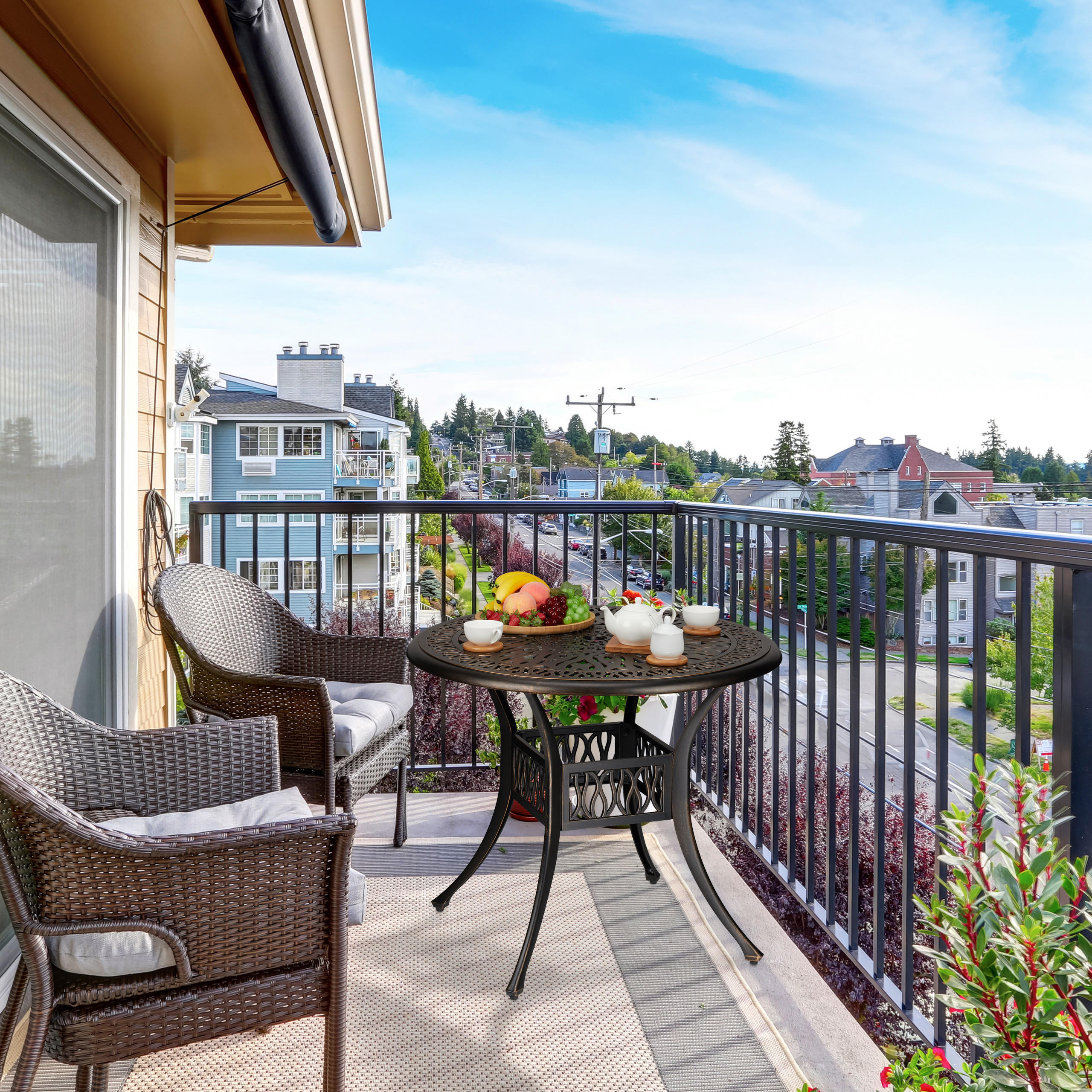 GARTENTISCH - Multicolor, Metall (90/90/75cm) - Relaxdays