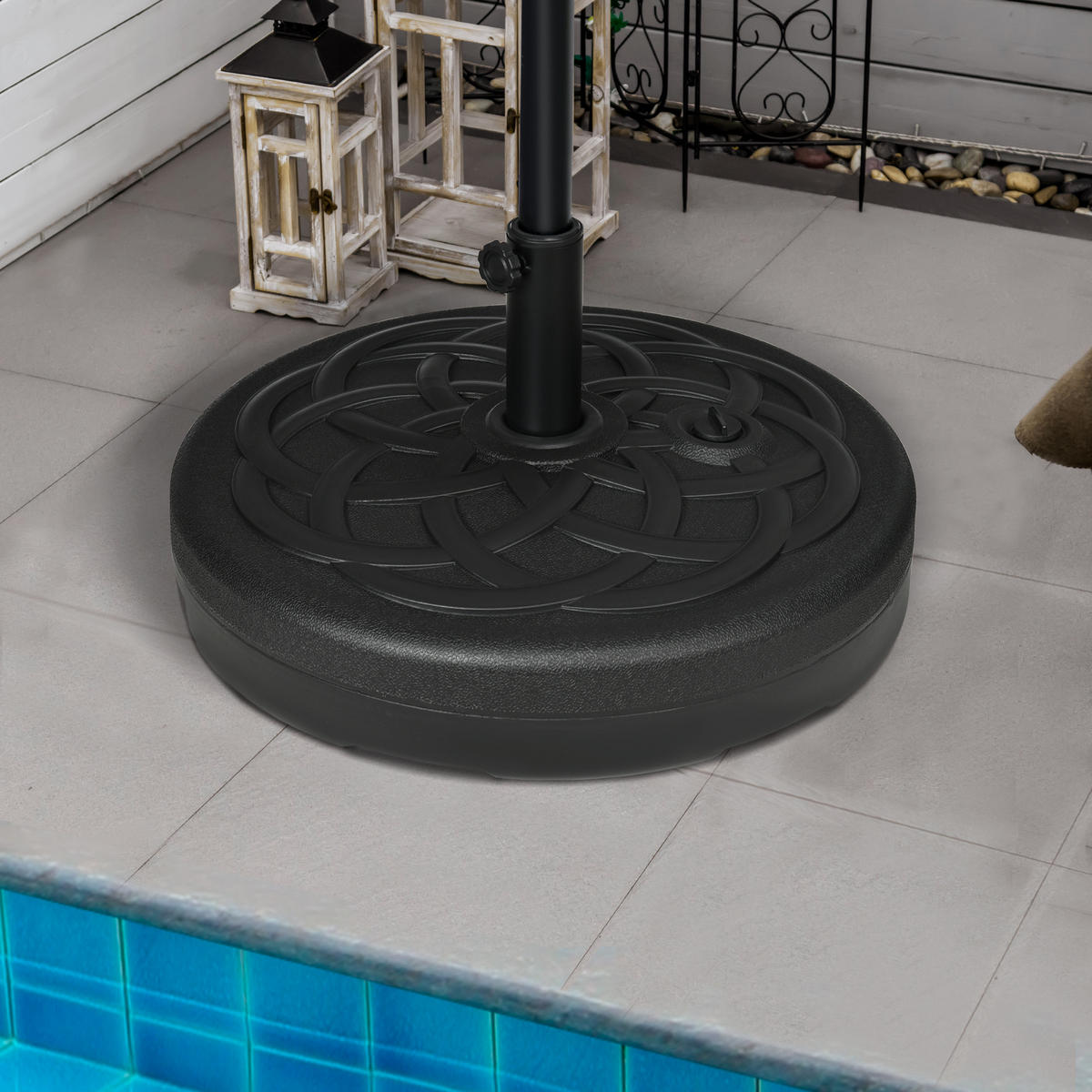 SONNENSCHIRMSTÄNDER Schwarz befüllbar Ø 56 cm - Schwarz, Metall (56/56cm) - PANGIVO