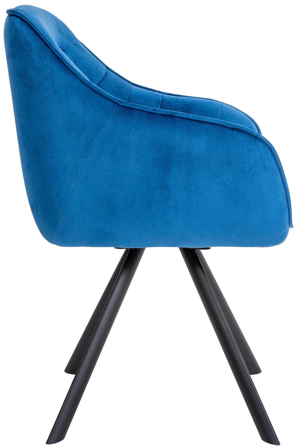 ARMLEHNENSTUHL Samt blau - Blau/Schwarz, Textil/Metall (57/90/63cm) - CLP