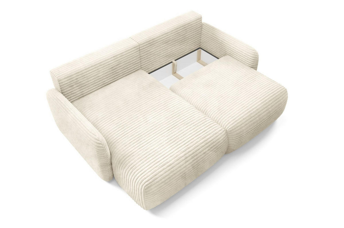 ECKSOFA Simone Mit Schlaffunktion - Creme, Holzwerkstoff/Textil (240/165cm) - Fun Möbel