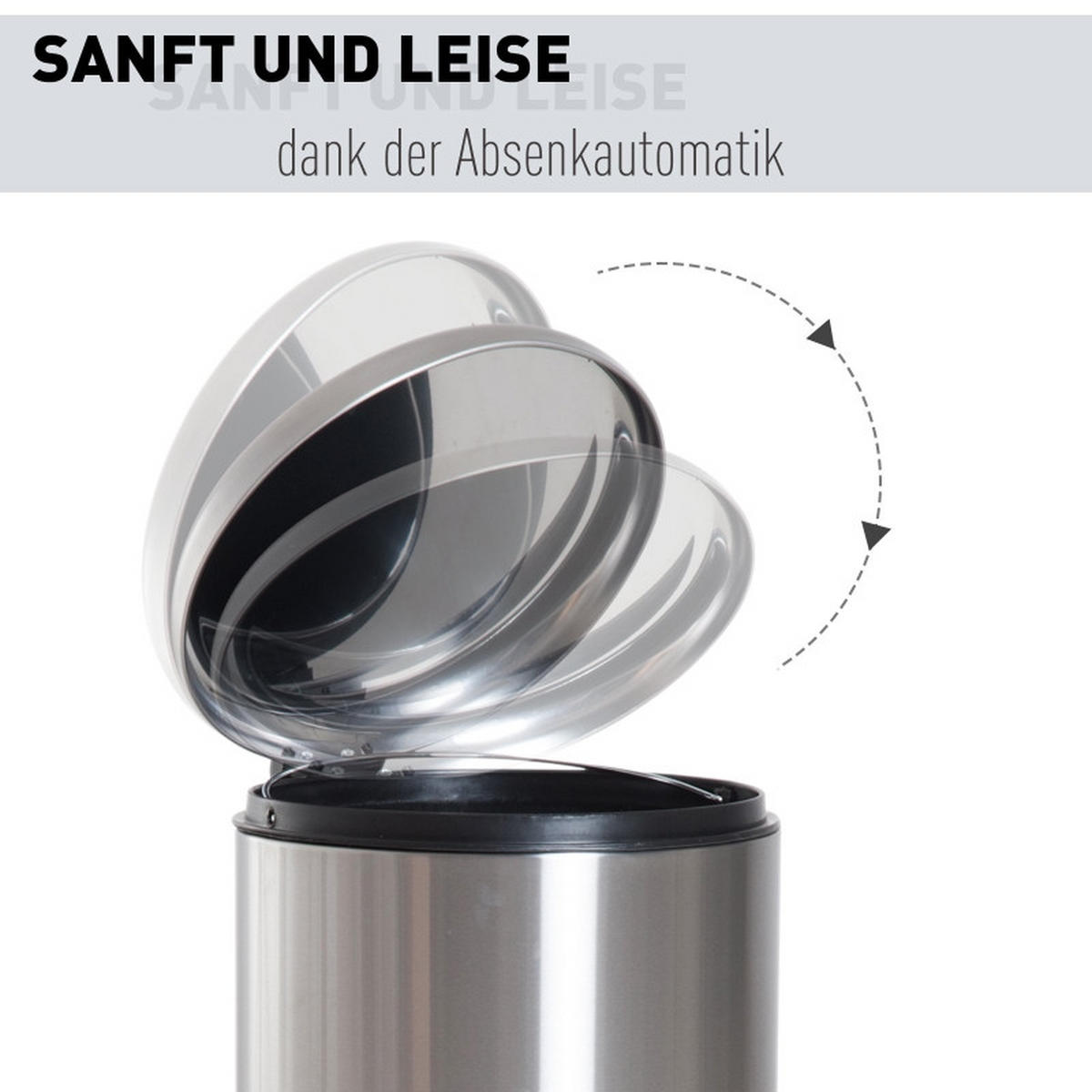 ABFALLEIMER - Silberfarben, Metall (29.2/62.9/29.2cm)