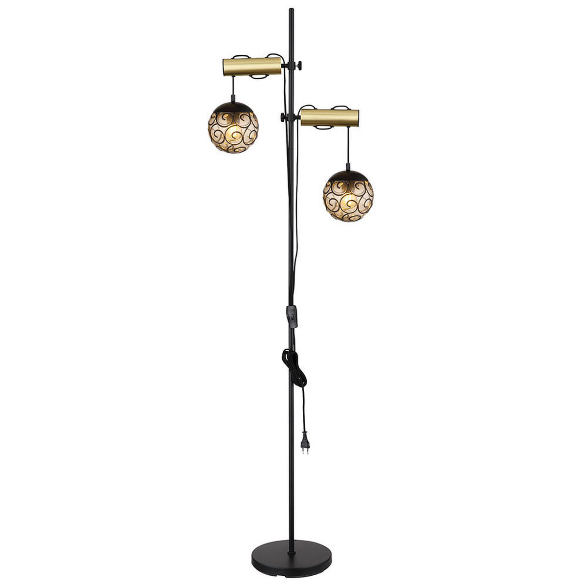 LED STEHLEUCHTE FITZ Grau Rauchoptik - Grau, Metall (51/25/168cm) - Globo Lighting