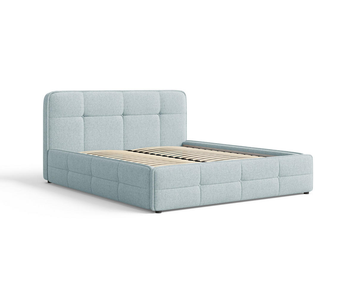 POLSTERBETT 17 140 x 200 cm – Aragon – Bett mit Federmechanismus und Stauraum - Blau, Holz (140/200cm) - ROYAL24_MARKT