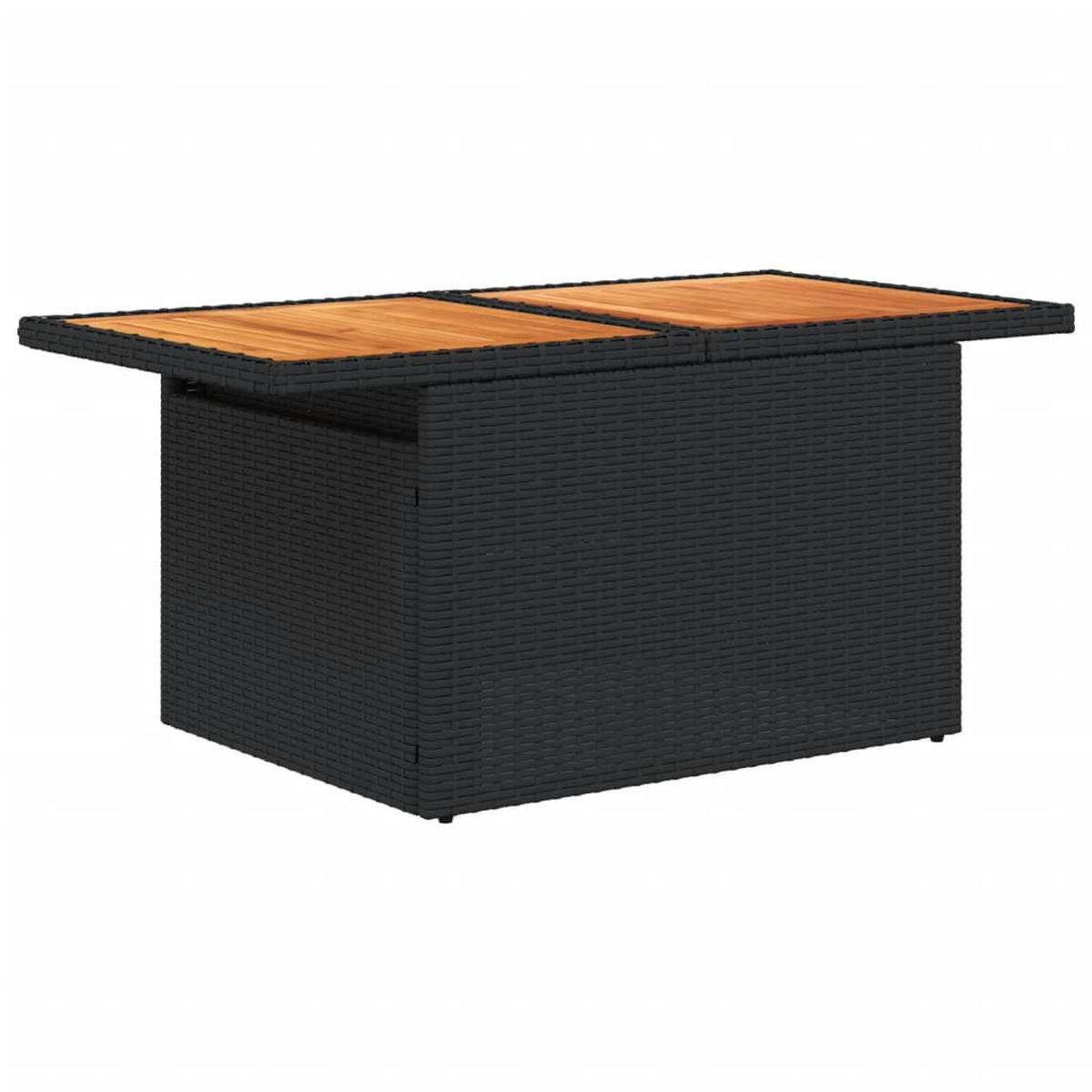 GARTENTISCH Schwarz 100/55/73 Cm Poly Rattan Und Akazienholz - Schwarz, Kunststoff (100/55/73cm) - vidaXL