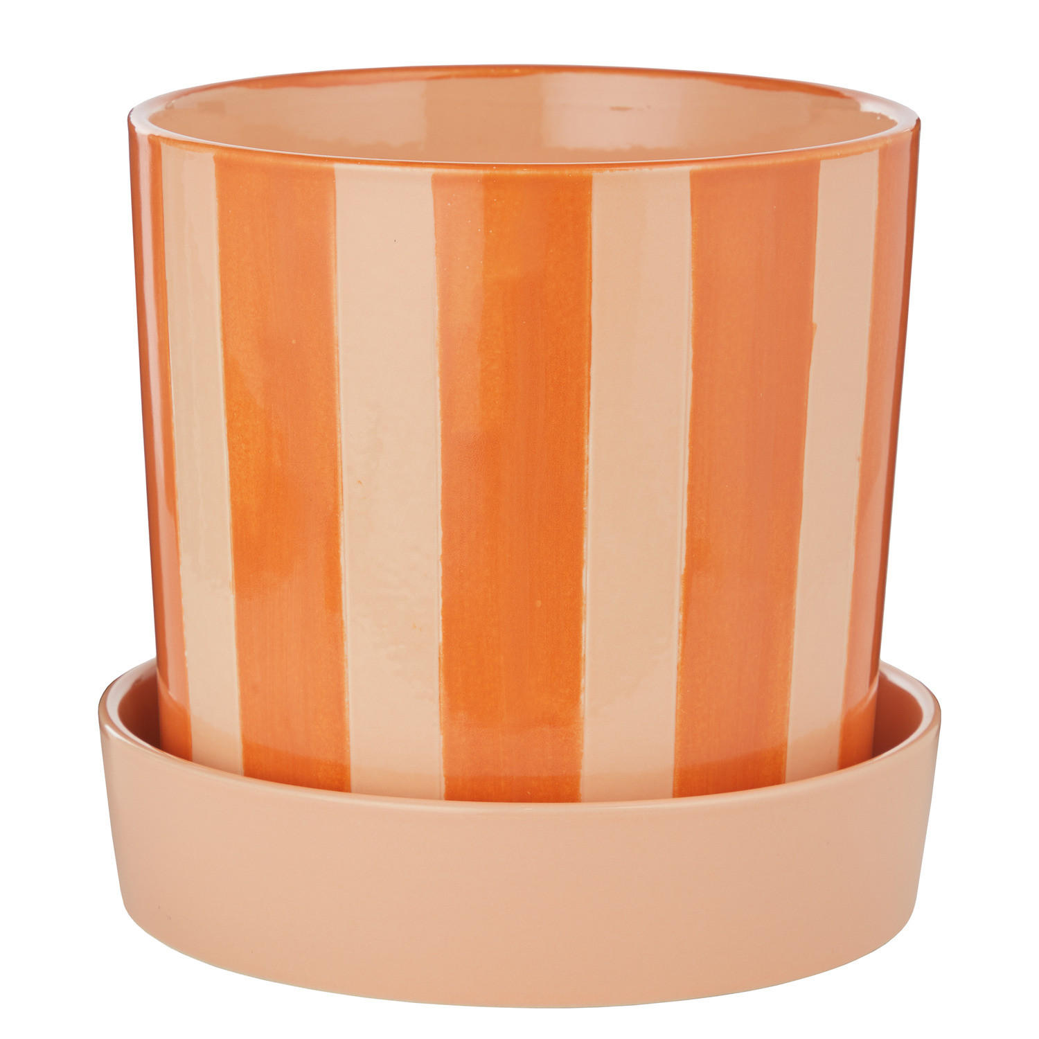 BLUMENTOPF Circus mit Teller Ø20cm - Rosa, Keramik (20cm) - Butlers