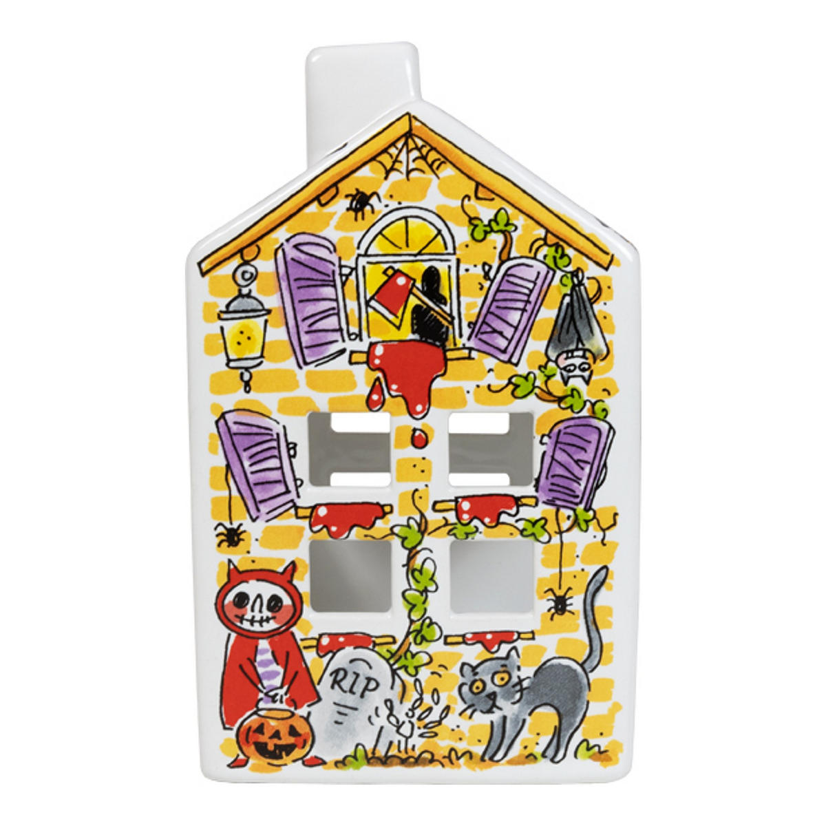 TEELICHTHALTER Halloween in Bunt - 14,5cm - Multicolor, Keramik (8.5/14.5/8.3cm) - Blond Amsterdam