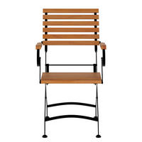 GARTENSTUHL - 2er-Set - Akazie massiv / Stahl - Akazie / Schwarz - Schwarz/Akaziefarben, Holz/Metall (58/89/52cm) - home24