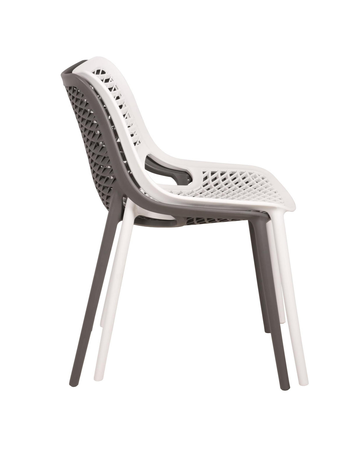 GARTENSTUHL 2er Set Erik Weiß Gartenstühle - Weiß, Kunststoff (50/83/60cm) - DELUKE