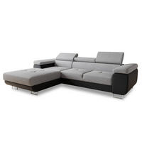 ECKSOFA Divo, Seite: Links - Hellgrau/Schwarz, Holz/Textil (282/204cm) - Sofnet