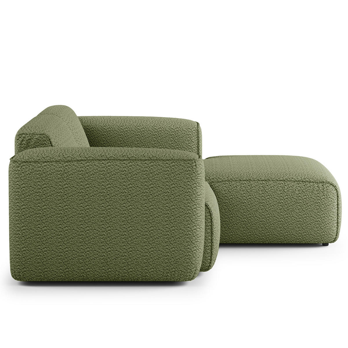 ECKSOFA mit XL-Longchair - Schwarz/Grün, Kunststoff/Textil (260/171cm) - home24