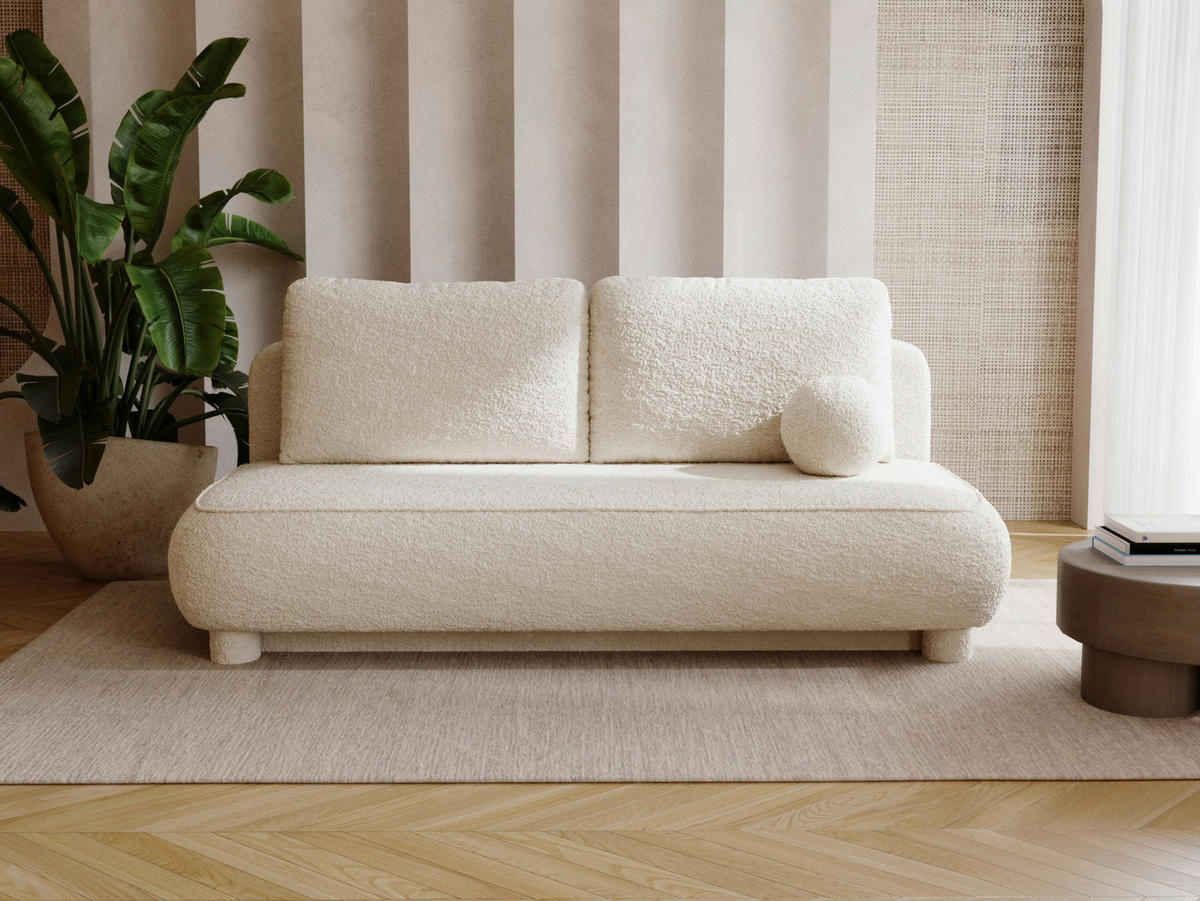 SOFA Hellbeige BELLY - Creme, Holzwerkstoff (209/96/96cm) - Compleo24
