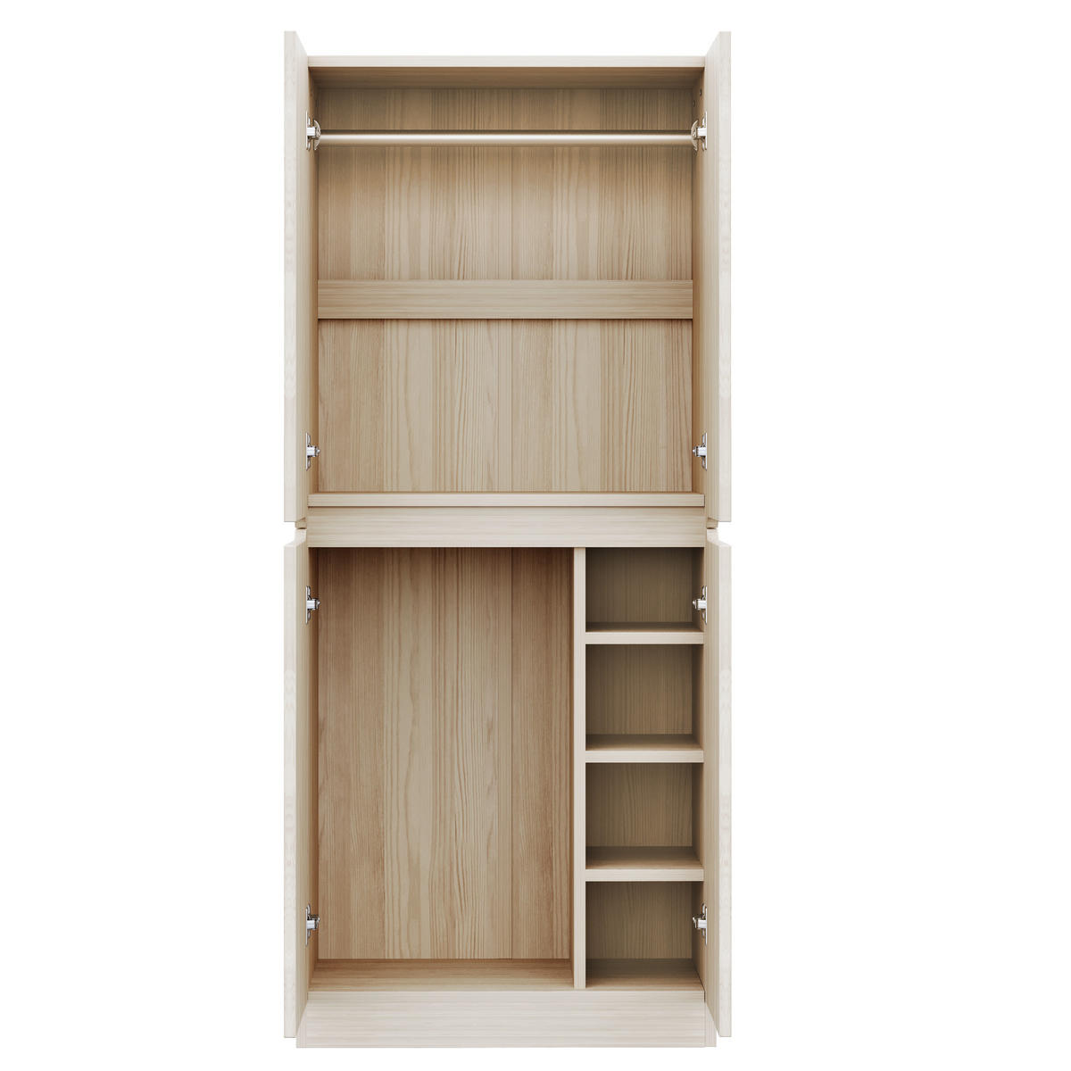 KLEIDERSCHRANK 70/40/170 cm mit 2 Drehtüren in Holzoptik - Naturfarben, Holz (70/170/40cm) - BEAOK