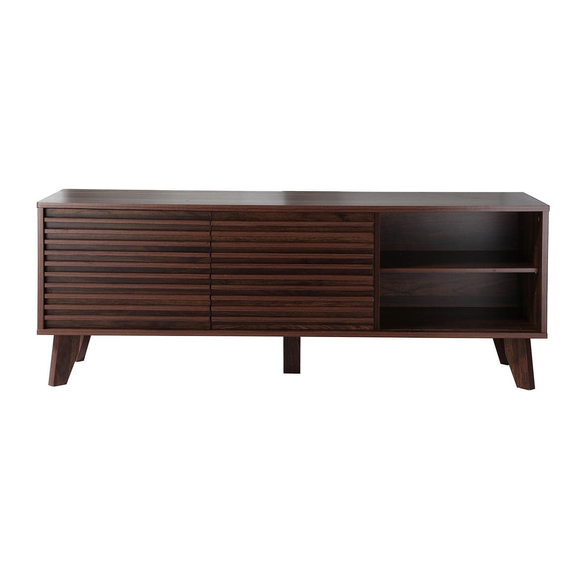 TV-MÖBEL mit Fronten in laminiertem Holz-Effekt fribourg 39/51,5/135 cm - Nussbaumfarben, Holzwerkstoff (135/51.5/47cm) - Calicosy