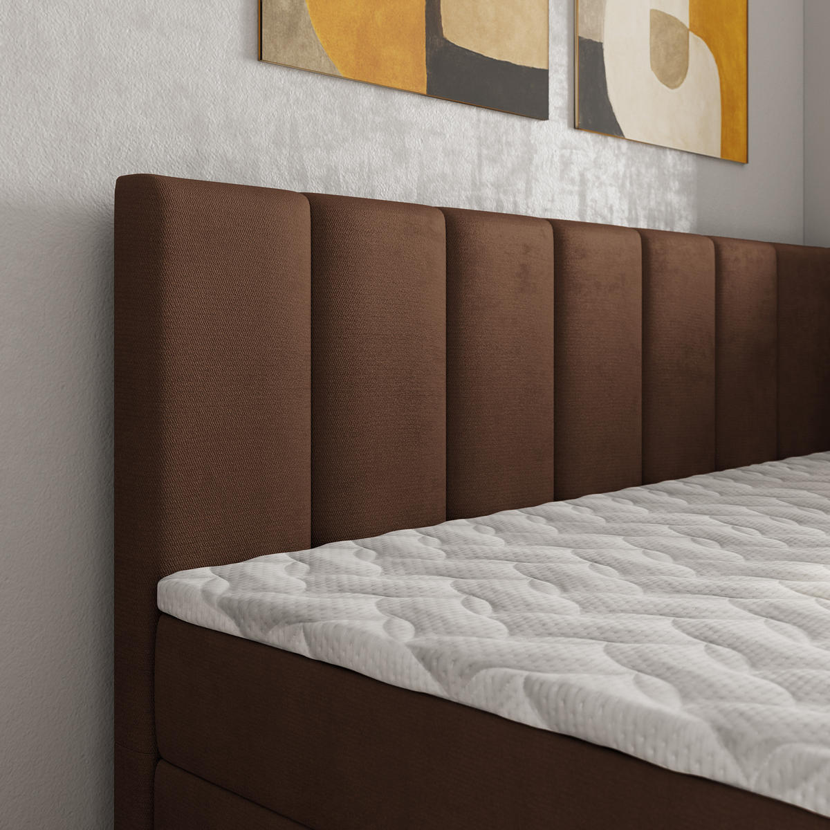 BOXBETT BEVE 80x200 cm mit Matratze und Topper, H2+H3 - Braun - Braun, Holz (80/200cm) - MASSENO