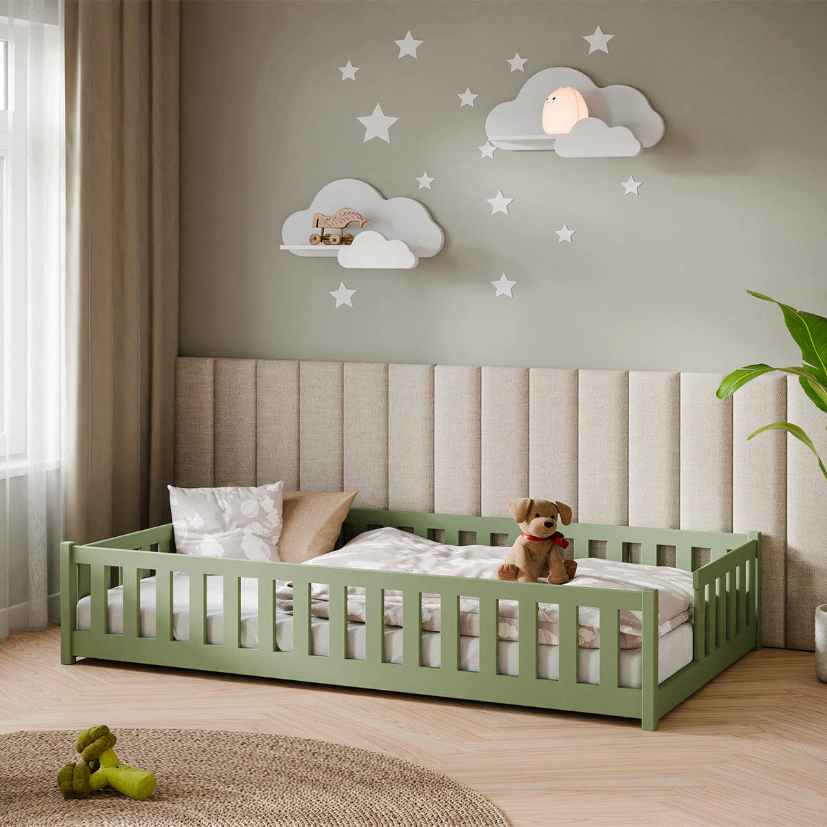 BETT 120/200 Théa Olive - Grün, Holz (120/200cm) - Petits-meubles