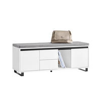 SCHUHBANK Weiß - Weiß, Holzwerkstoff/Metall (110/42/35cm) - SoBuy