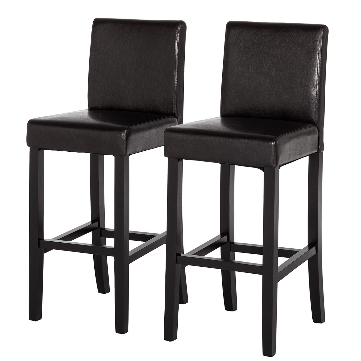 BARSTUHL - 2er-Set - Kunstleder - Braun, Holz/Kunststoff (43/109/54cm) - home24