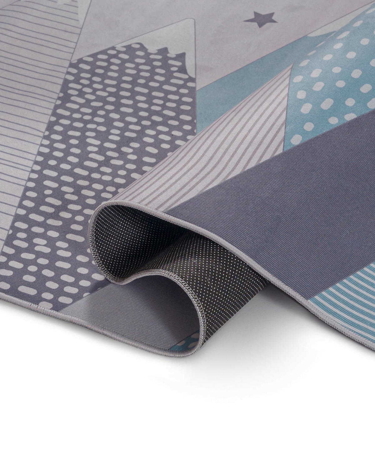 KINDERTEPPICH Bambini Picco Mazovia 120x160cm Blau Grau Berge Kurzflor - Blau, Textil (120/160cm) - Mazovia