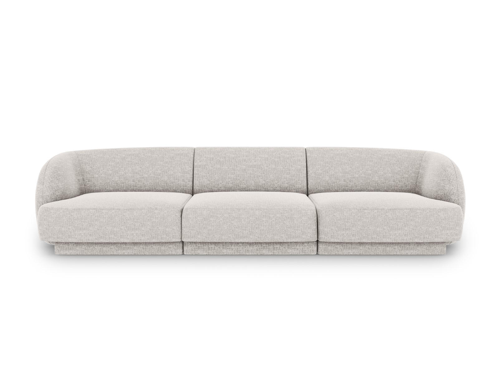 SOFA Miley aus Chenille-Stoff hellgrau 3 Sitzplätze - Hellgrau, Textil (90/70/255cm) - Micadoni