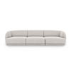 SOFA Miley aus Chenille-Stoff hellgrau 3 Sitzplätze - Hellgrau, Textil (90/70/255cm) - Micadoni