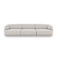 SOFA Miley aus Chenille-Stoff hellgrau 3 Sitzplätze - Hellgrau, Textil (90/70/255cm) - Micadoni