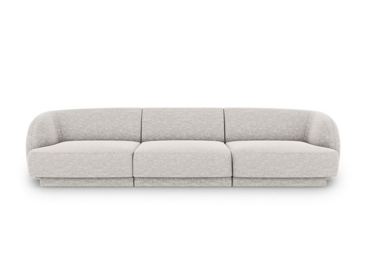 SOFA Miley aus Chenille-Stoff hellgrau 3 Sitzplätze - Hellgrau, Textil (90/70/255cm) - Micadoni
