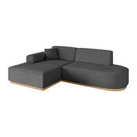 ECKSOFA Ottomane Links IREA-L1-v2 - 232x165x80 cm Grau - Olivgrün, Holzwerkstoff/Textil (232/165cm) - ALTDECOR