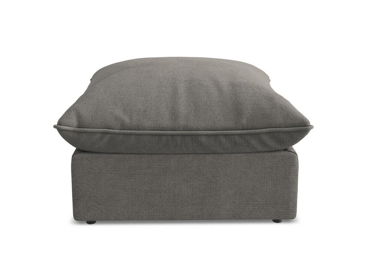 POUF Strukturstoff Grau - Dunkelgrau/Schwarz, Holzwerkstoff/Kunststoff (75/45/75cm) - Makamii