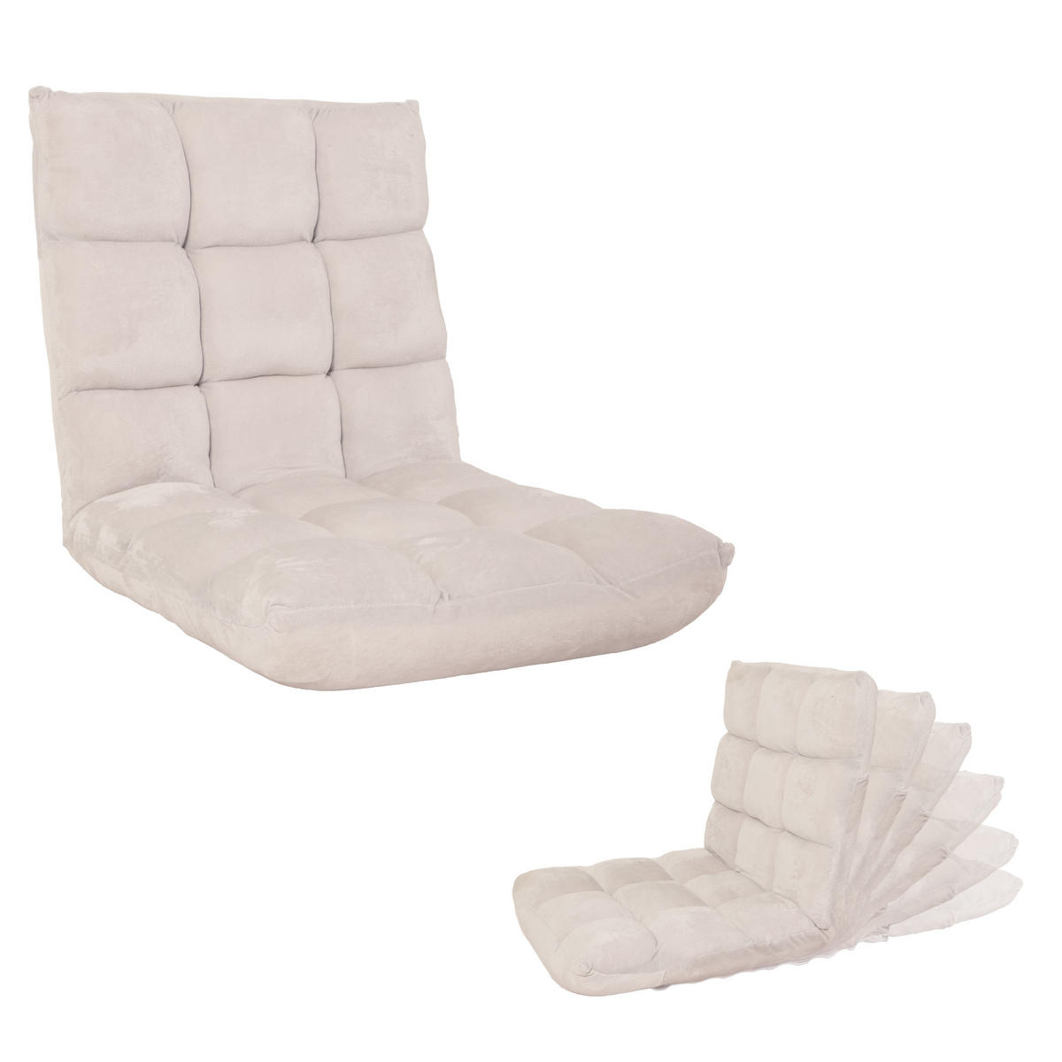 BODENSESSEL Cremeweiß - Weiß, Textil (50/55/55cm) - MCW