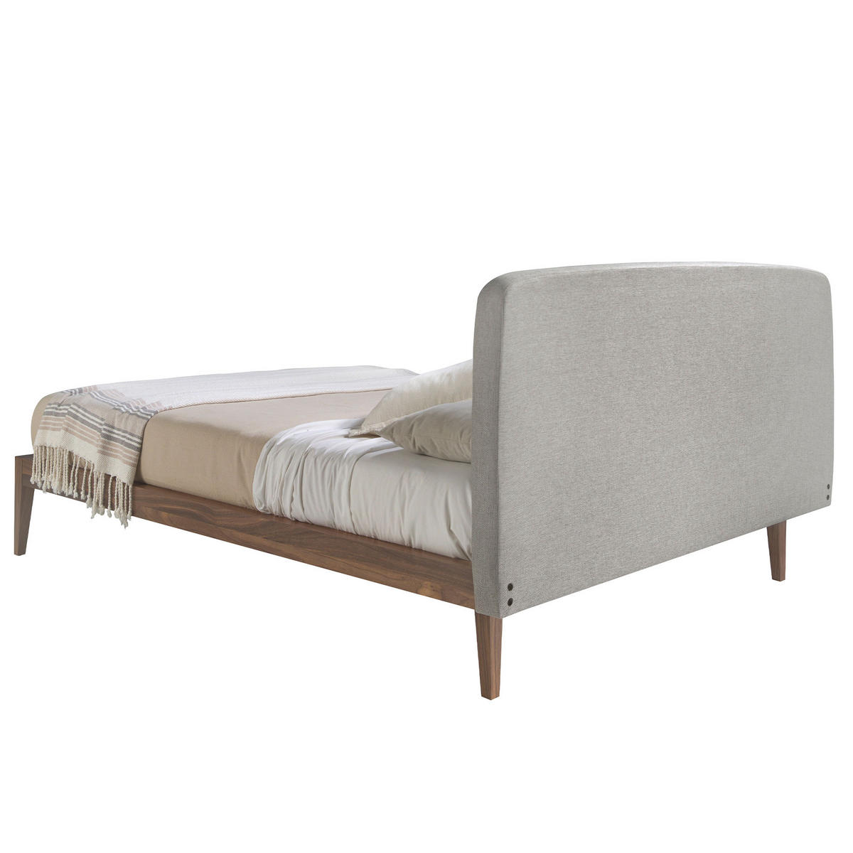 BETT Rechteckig Grau Walnuss 172/217/98 cm - Walnussfarben/Grau, Textil - ANGEL CERDA