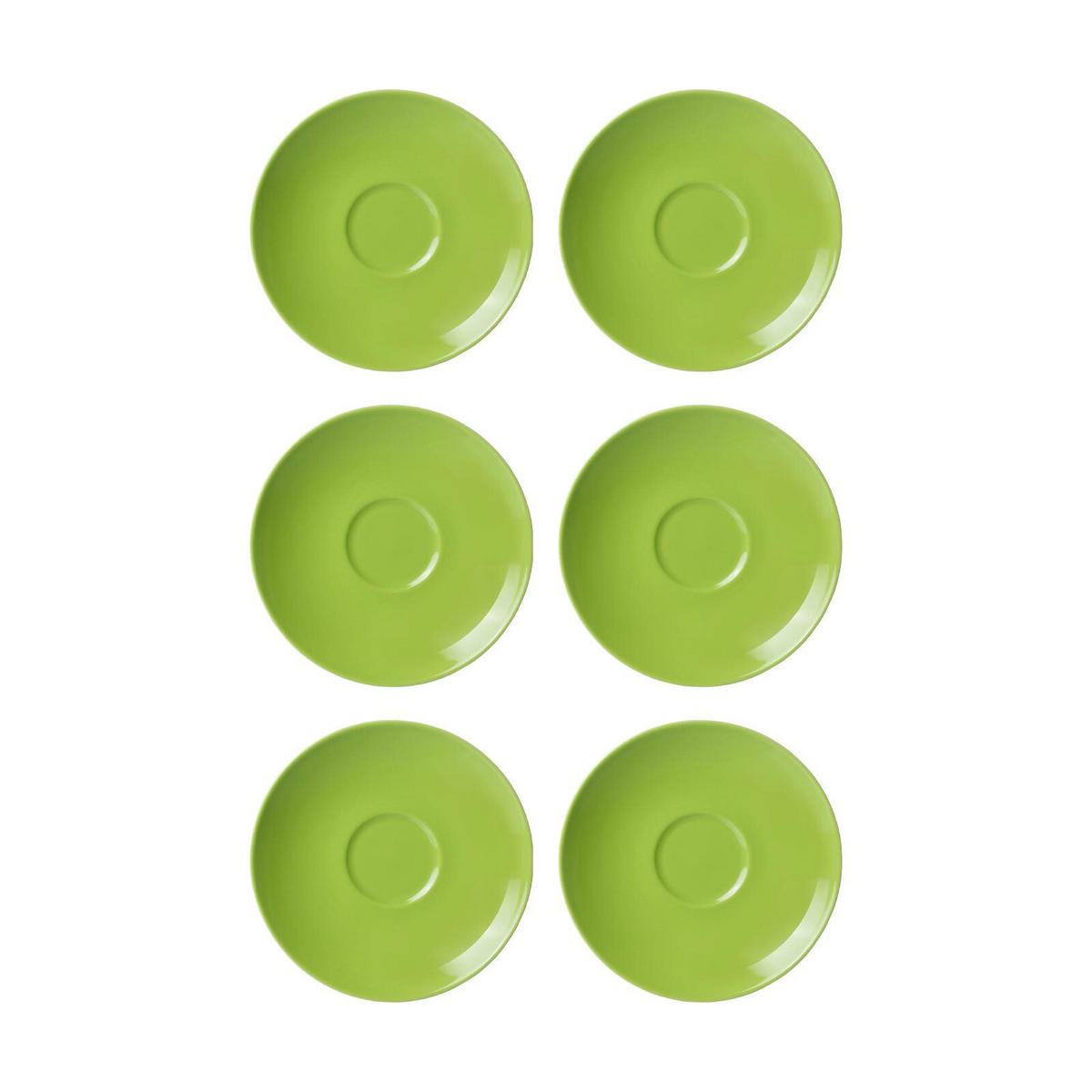 KAFFEEUNTERTASSEN Doppio Grün ø 16 cm 6er Set - Grün, Keramik (16cm) - Ritzenhoff Breker