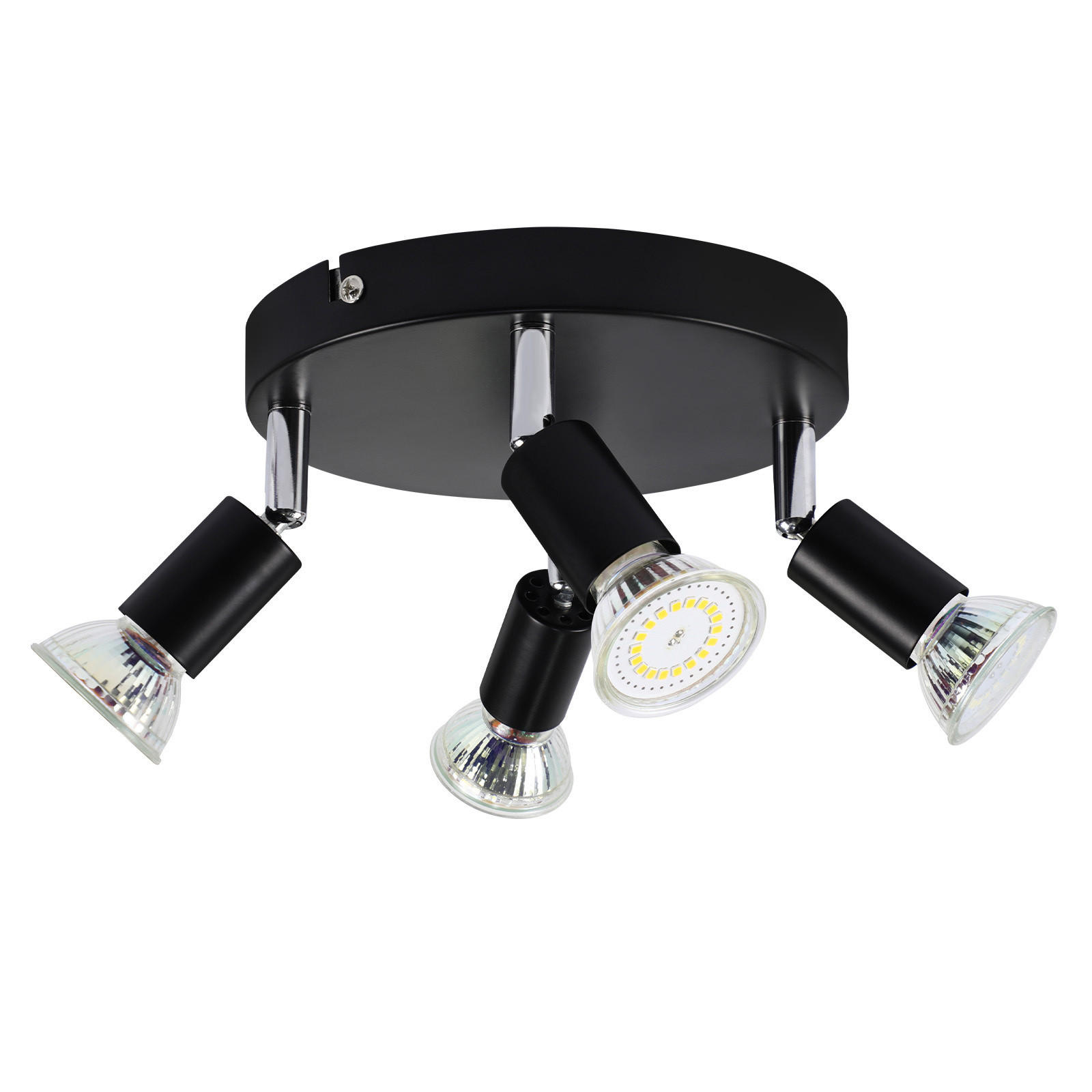 STRAHLER Birtha 4-flammig 18/18/11 cm - Schwarz, Metall (18/18/11cm) - Nettlife
