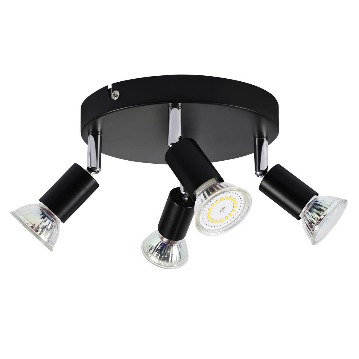 STRAHLER Birtha 4-flammig 18/18/11 cm - Schwarz, Metall (18/18/11cm) - Nettlife