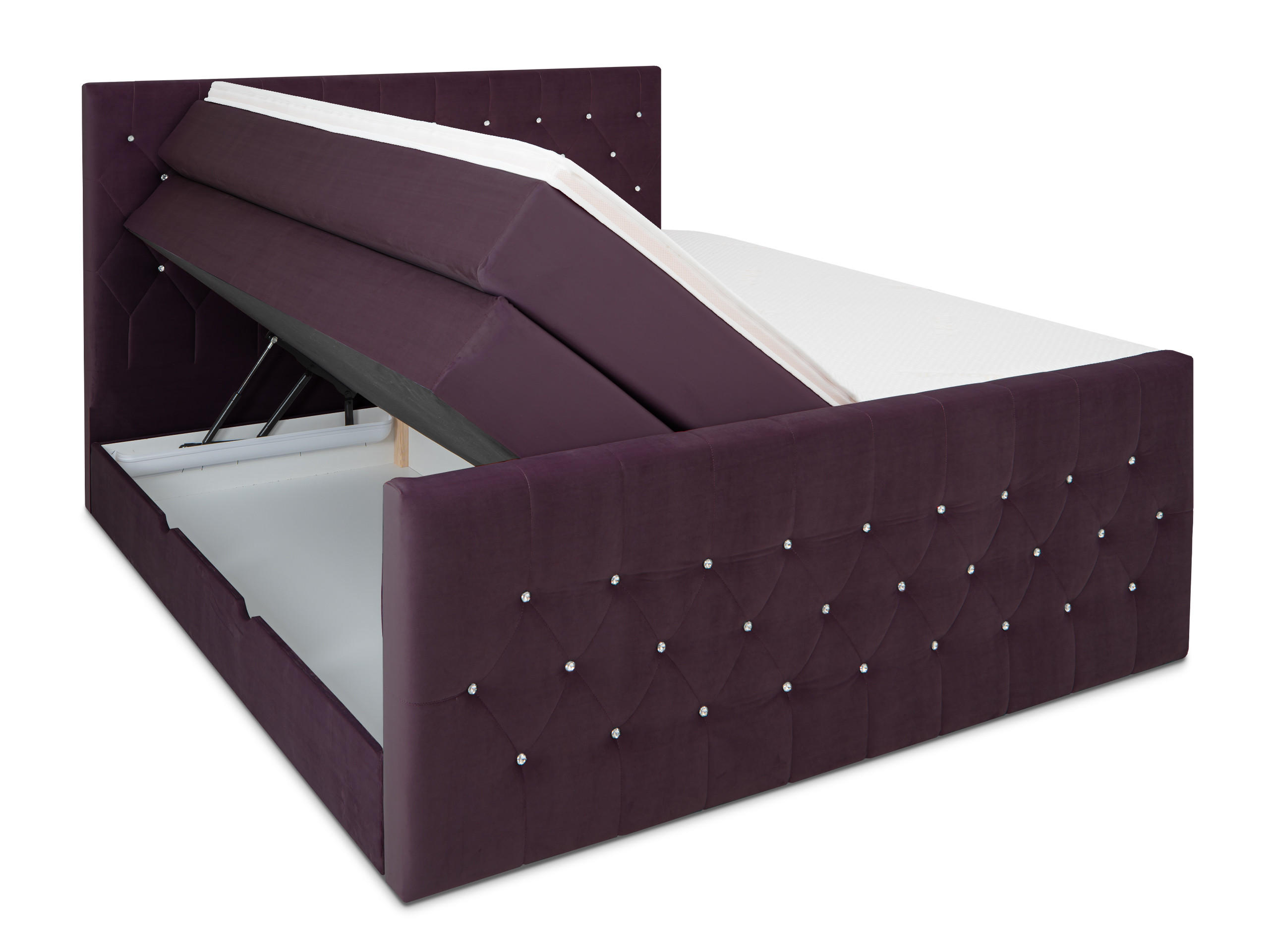 BOXSPRINGBETT Sira Lila 160/200 cm H2/H3 Samt - Lila, Textil (160/200cm) - wonello