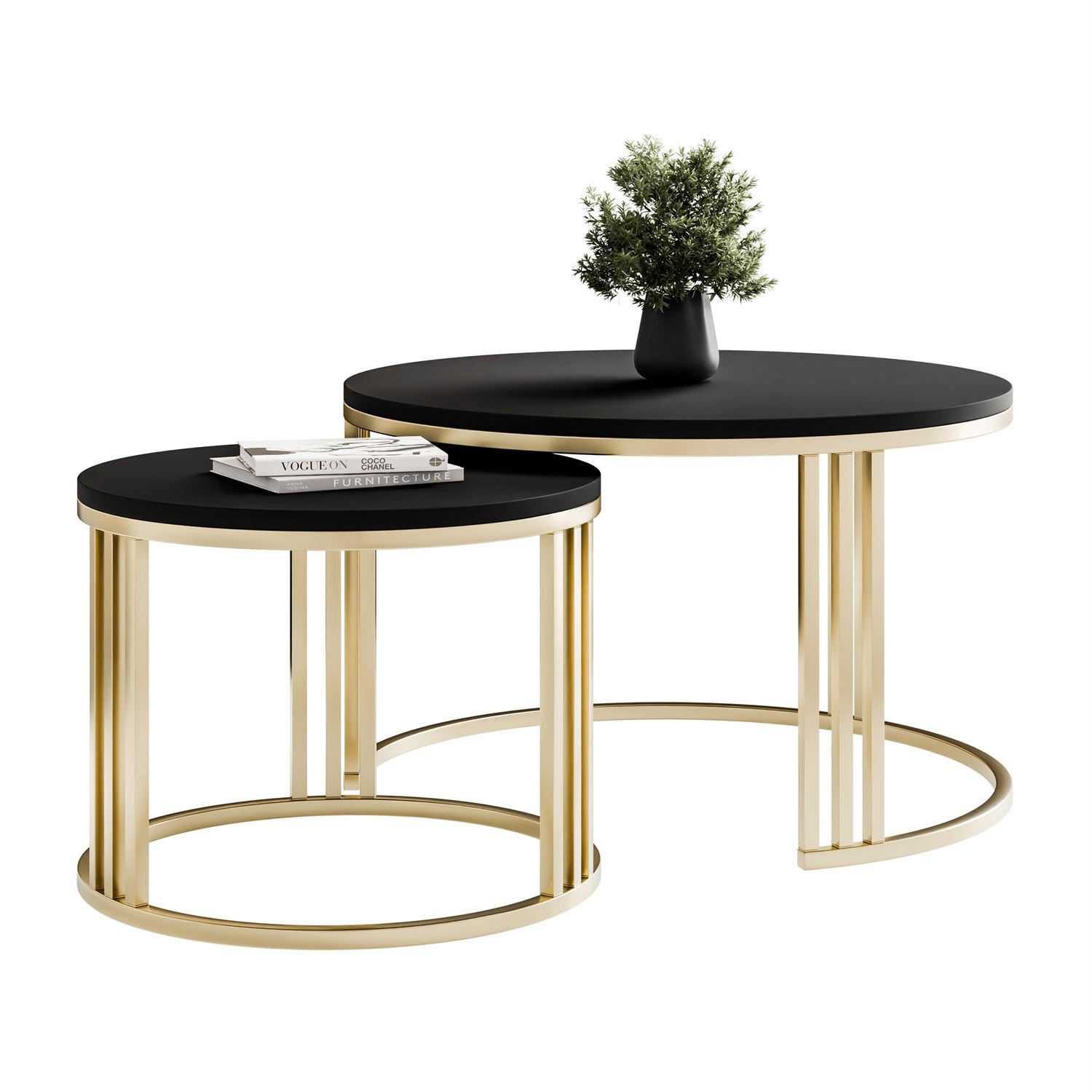 Lookway Couchtisch Schwarz 70x49x70 cm