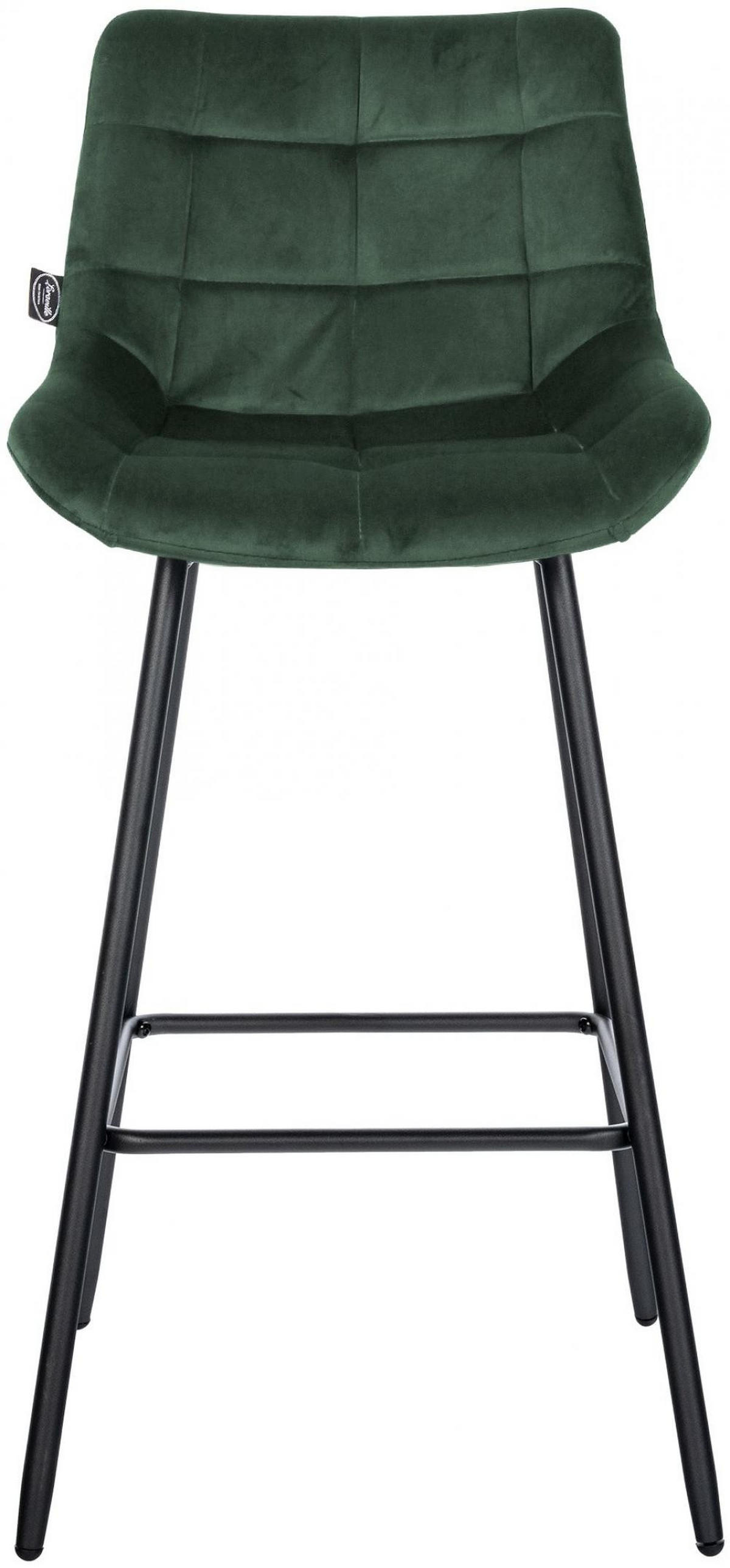 BARHOCKER Samt dunkelgrün - Dunkelgrün/Schwarz, Textil/Metall (49/104/56cm) - CLP