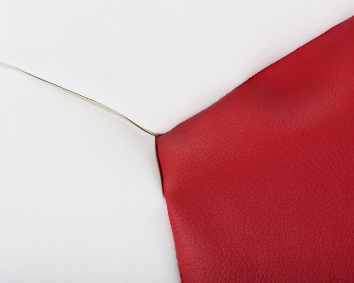 BALL-POUF BERBO Für Fußballfans, rot/weiß - Rot/Weiß, Leder/Kunststoff (70/70cm) - KONSIMO®