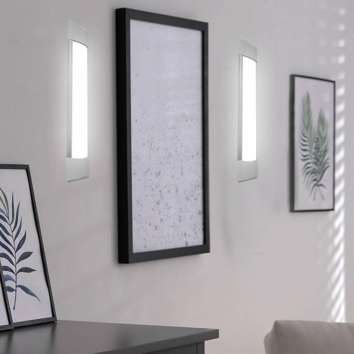 LED WANDLEUCHTE Metall Weiß 4er Set - Weiß, Metall (7.4/2.4/30cm)