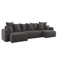 ECKSOFA DAVE U - Schwarz/Grau, Holzwerkstoff (312/142cm) - Meblini