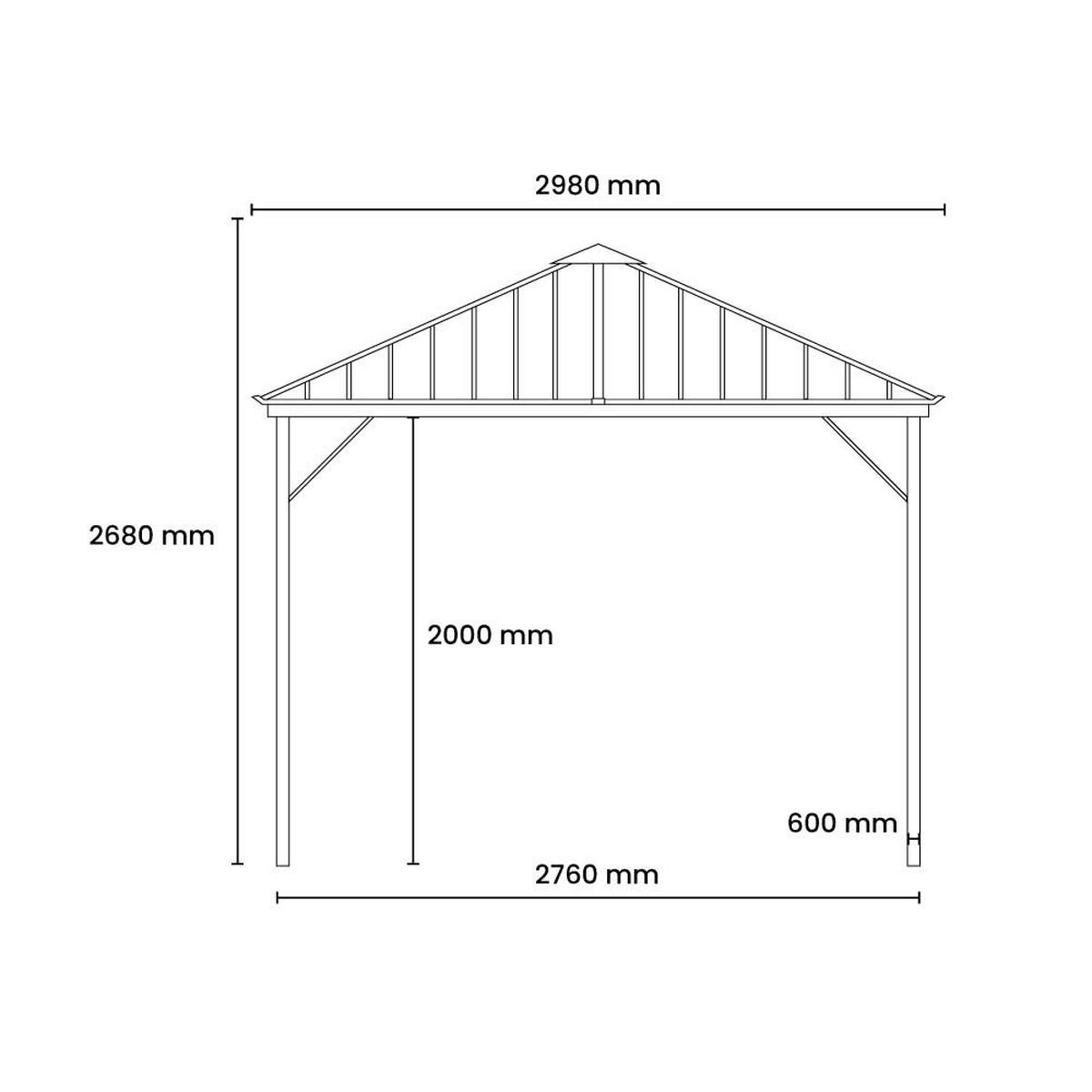 PAVILLON AZUR - Anthrazit, Metall (298/268/298cm) - Home Deluxe