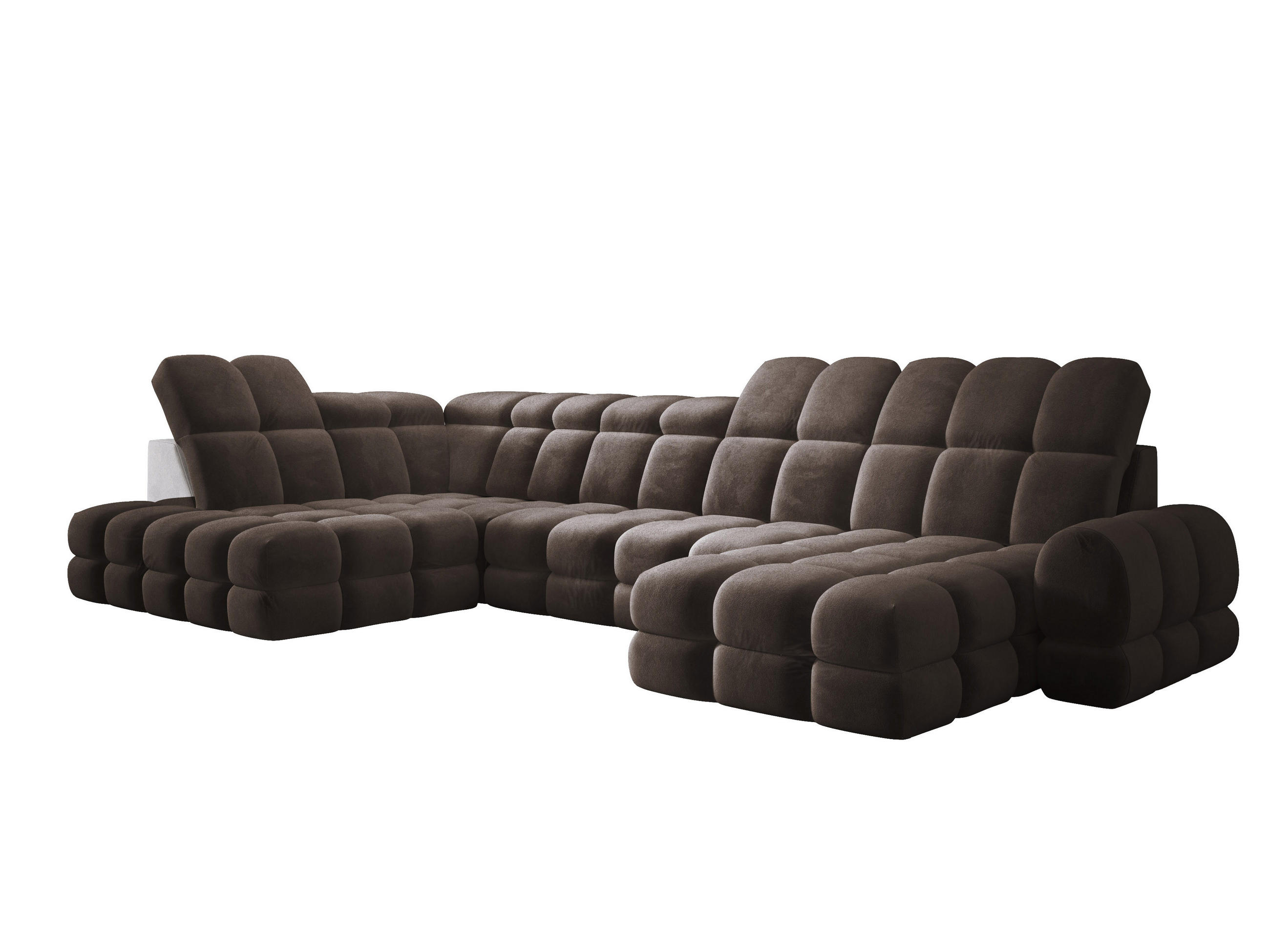 ECKSOFA TOLLO Salvador-stoff U-form 400x217x105 cm grau - Hellgrau, Holz/Textil (400/217cm) - DomoHome