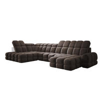 ECKSOFA TOLLO Salvador-stoff U-form 400x217x105 cm grau - Hellgrau, Holz/Textil (400/217cm) - DomoHome