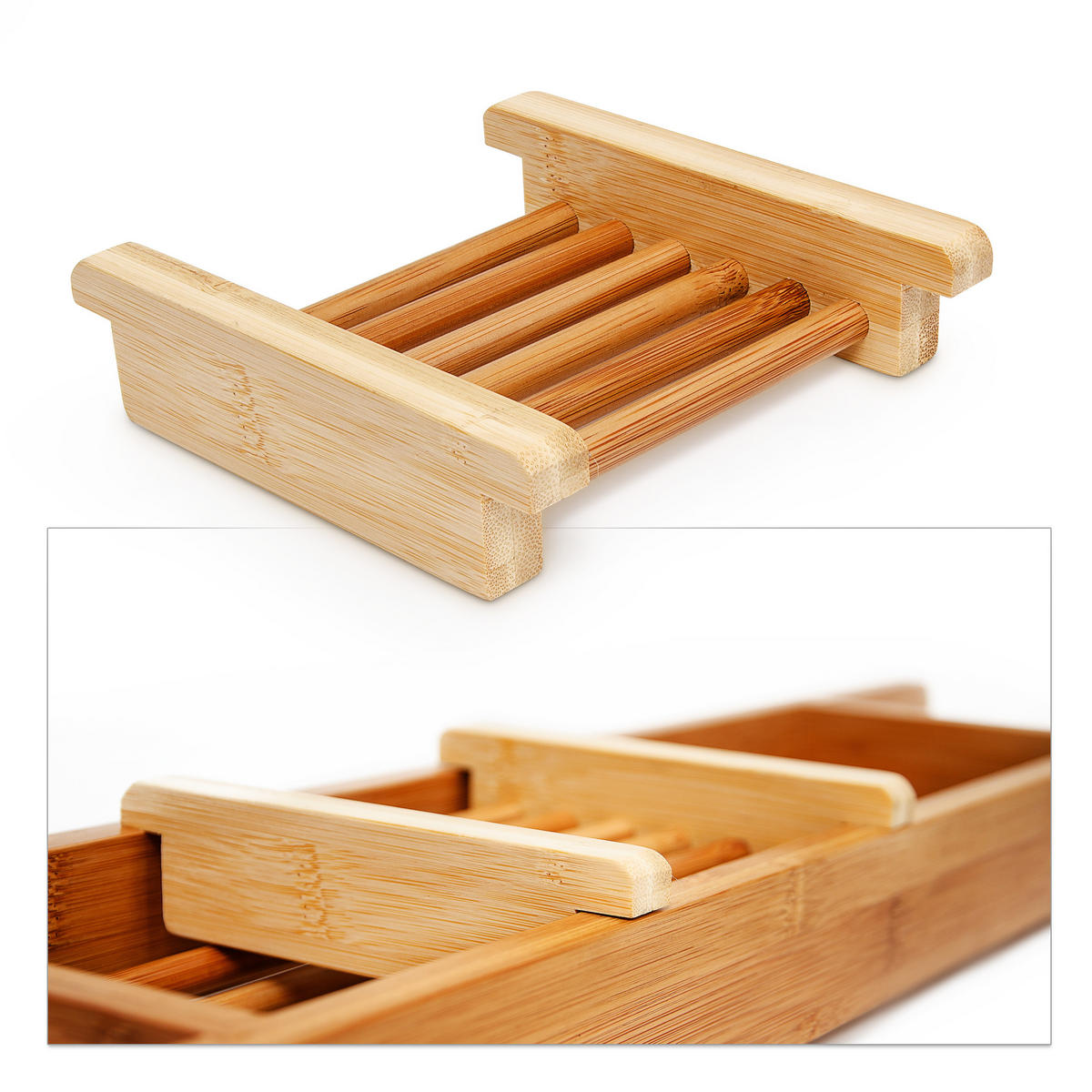 BADEWANNENABLAGE - Hellbraun, Holz (14/6.5/69cm) - Relaxdays