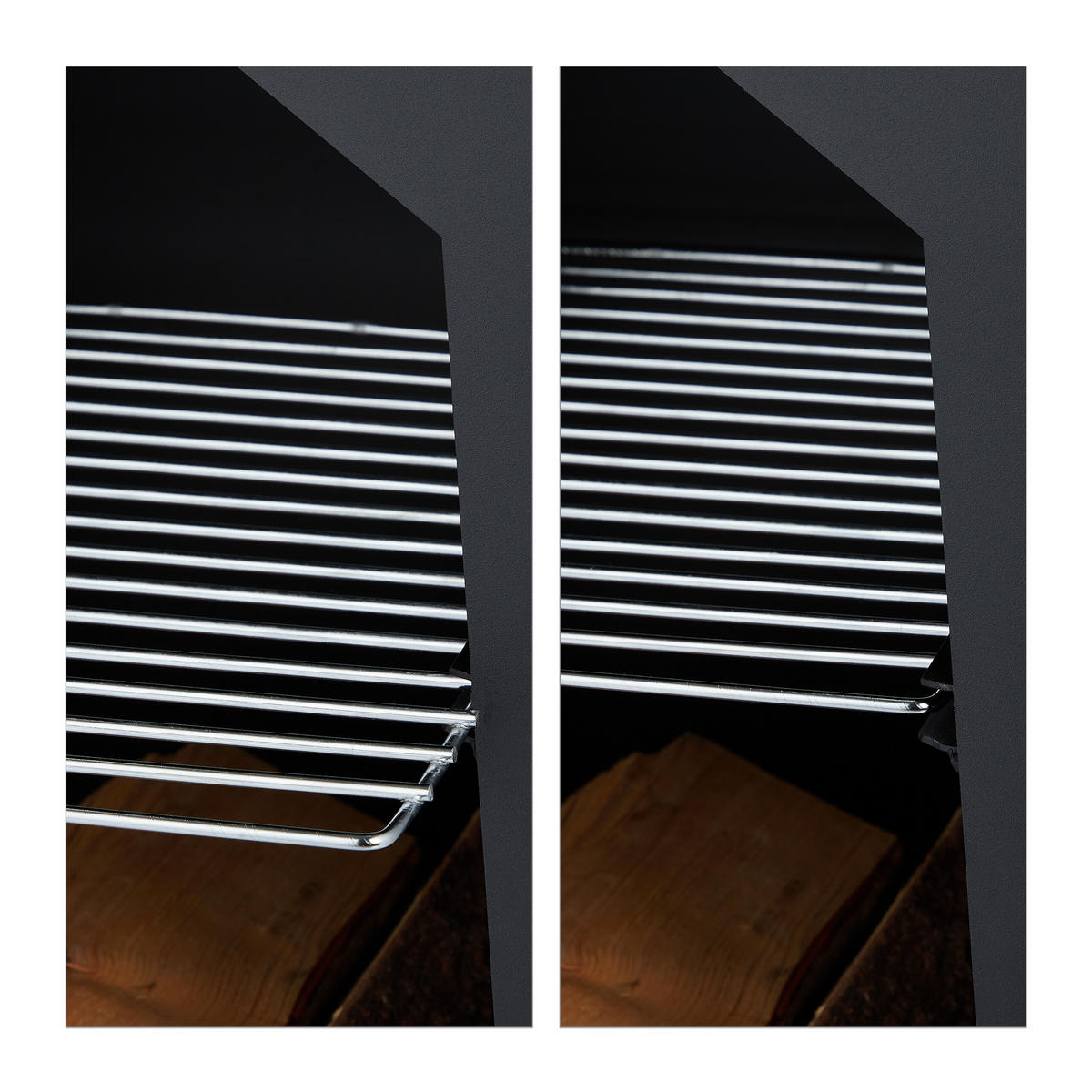 GARTENKAMIN - Schwarz, Metall (44.5/149/44.5cm) - Relaxdays